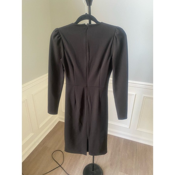 RACHEL Rachel Roy Long Sleeve Black Wrap Knee Length Dress‎ Size Small - Picture 2 of 6